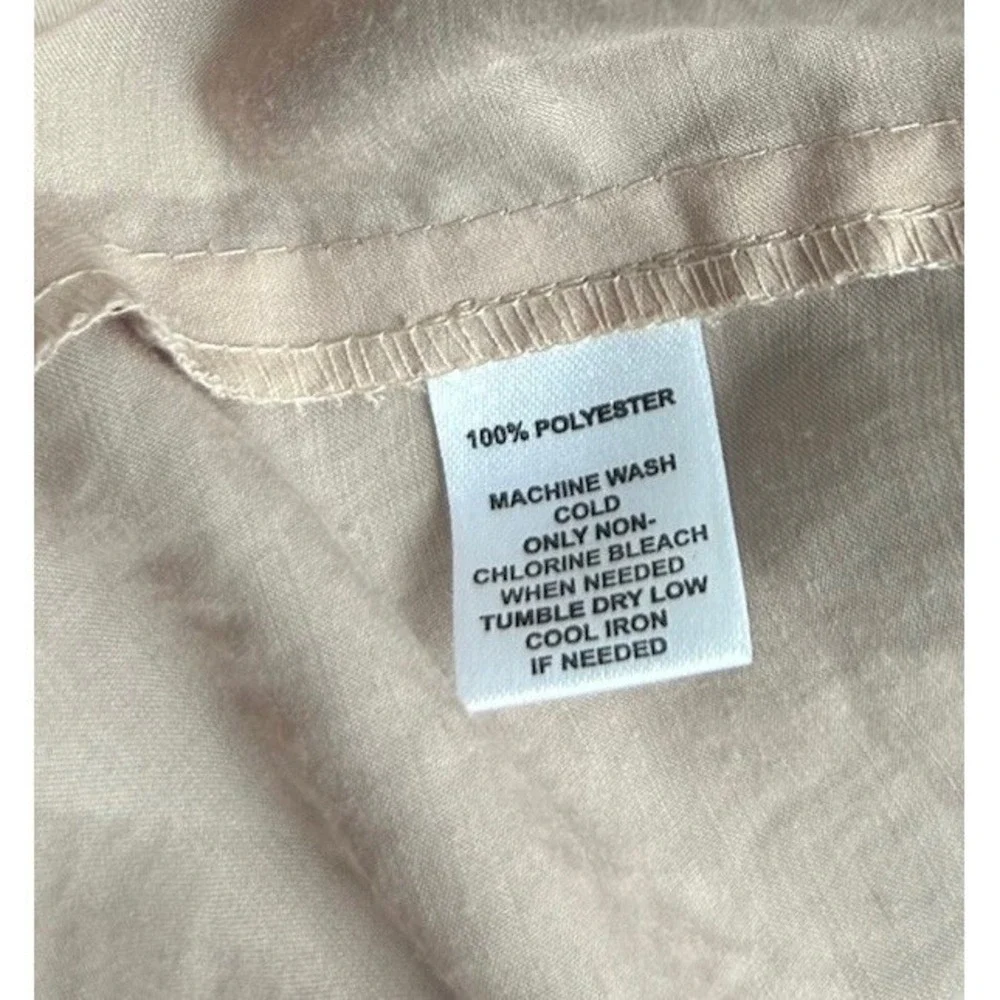 Ann Taylor Loft Tan Flutter Sleeve Scoop Neck Blouse Medium Neutral Career Top